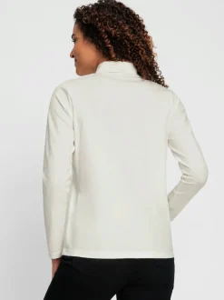 T-shirt à col roulé manches longues en coton doux