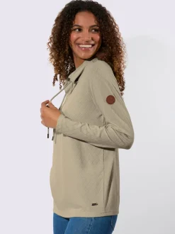 T-shirt col roulé à motif jacquard et manches longues