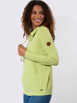 T-shirt col roulé à motif jacquard et manches longues
