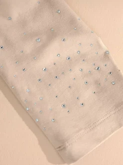 T-shirt à col roulé petites pierres brillantes fantaisie
