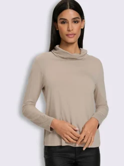 T-shirt à col roulé petites pierres brillantes fantaisie