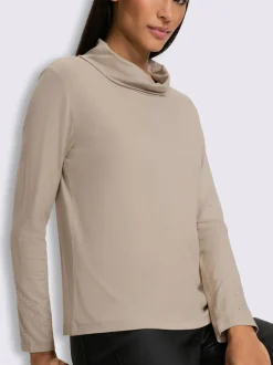 T-shirt à col roulé petites pierres brillantes fantaisie