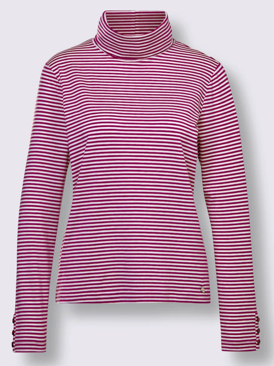 T-shirt à col roulé rayé pour des journées confortables