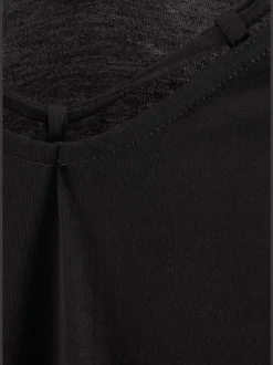 T-shirt col V avec cordons et encolure dégagée ornée de rubans
