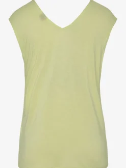 T-shirt col V avec cordons et encolure dégagée ornée de rubans