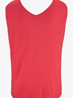 T-shirt col V avec cordons et encolure dégagée ornée de rubans