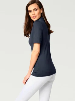 T-shirt à col V avec manches courtes et coupe cintrée
