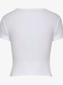 T-shirt court à encolure en V et manches courtes