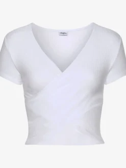 T-shirt court à encolure en V et manches courtes