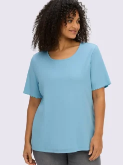 T-shirt côtelé joli aspect côtelé