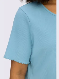 T-shirt côtelé joli aspect côtelé