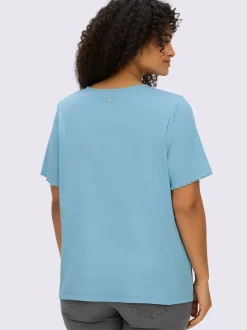 T-shirt côtelé joli aspect côtelé