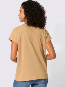 T-shirt décontracté en pur coton avec encolure ronde et motif graphique