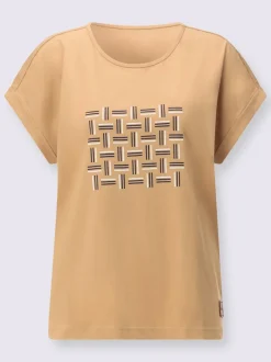 T-shirt décontracté en pur coton avec encolure ronde et motif graphique