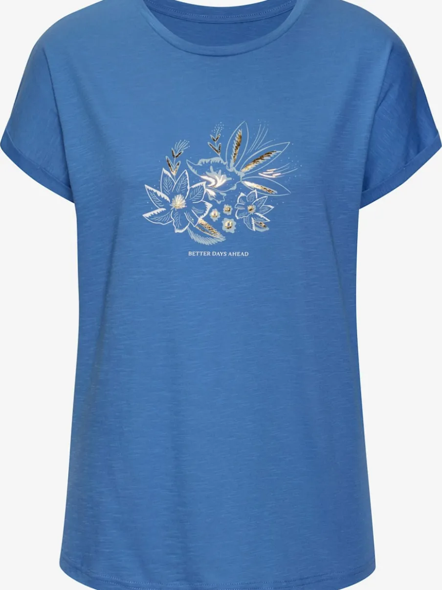 T-shirt décontracté à imprimé brillant avec manches courtes