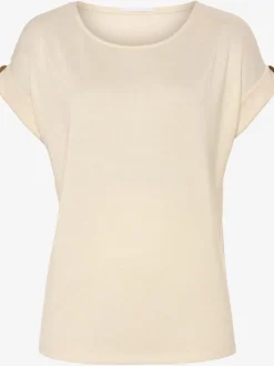 T-shirt décontracté à manches courtes avec bouton décoratif