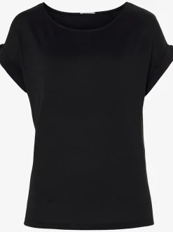 T-shirt décontracté à manches courtes avec bouton décoratif