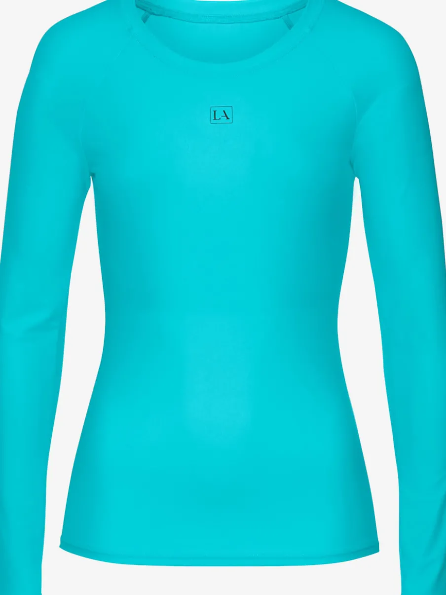 T-shirt de bain à manches longues avec coupe près du corps et design sportif