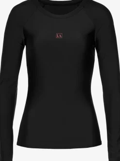 T-shirt de bain à manches longues avec coupe près du corps et design sportif