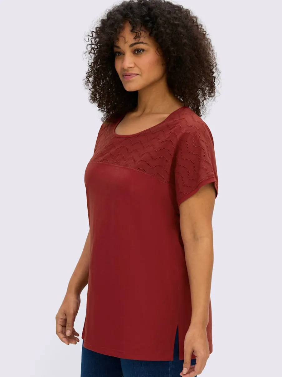 T-shirt dentelle ajourée