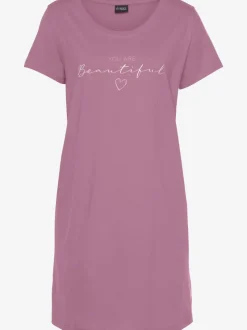 T-shirt de nuit ample avec imprimé et manches courtes