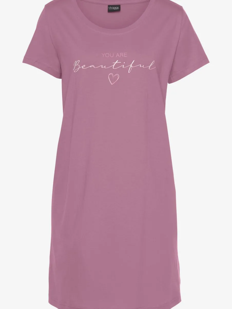 T-shirt de nuit ample avec imprimé et manches courtes
