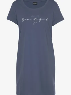 T-shirt de nuit ample avec imprimé et manches courtes