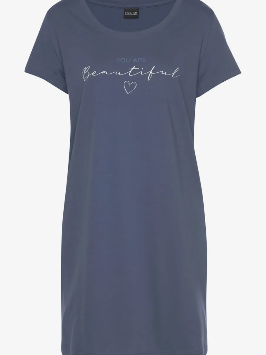 T-shirt de nuit ample avec imprimé et manches courtes