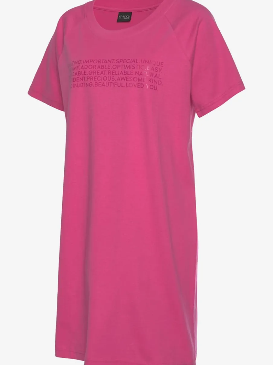 T-shirt de nuit avec inscription encolure ronde manches raglan