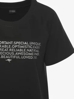 T-shirt de nuit avec inscription encolure ronde manches raglan
