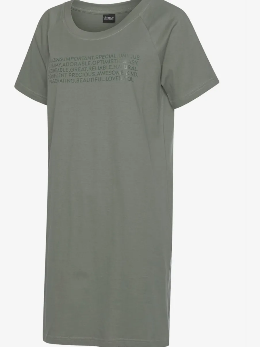 T-shirt de nuit avec inscription encolure ronde manches raglan