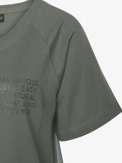 T-shirt de nuit avec inscription encolure ronde manches raglan