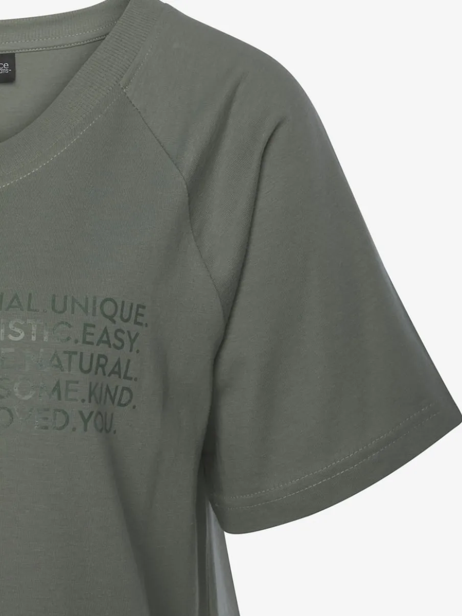 T-shirt de nuit avec inscription encolure ronde manches raglan