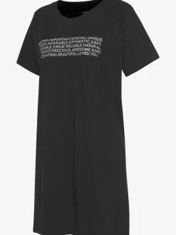 T-shirt de nuit avec inscription encolure ronde manches raglan