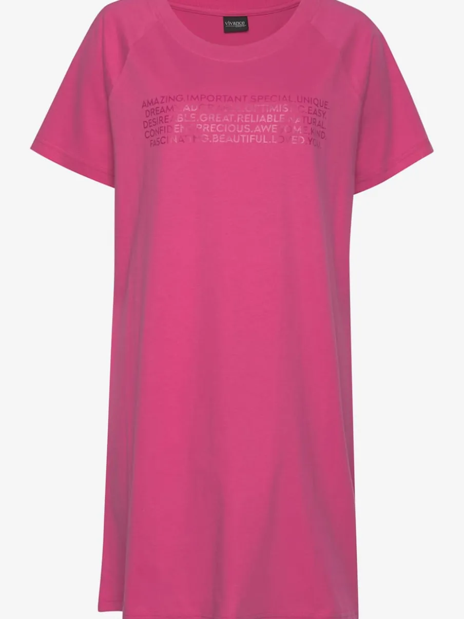 T-shirt de nuit avec inscription encolure ronde manches raglan