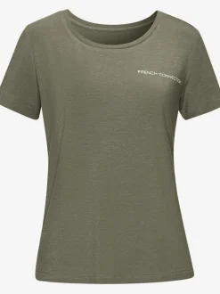 T-shirt de nuit col rond avec inscription poitrine douce