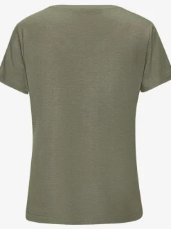 T-shirt de nuit col rond avec inscription poitrine douce