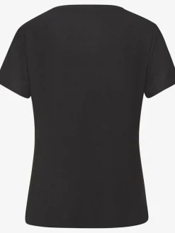 T-shirt de nuit col rond avec inscription poitrine douce