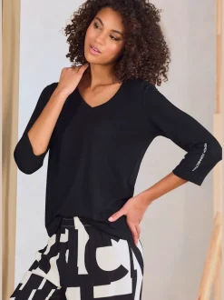 T-shirt de nuit à manches 3/4 avec imprimé discret doux