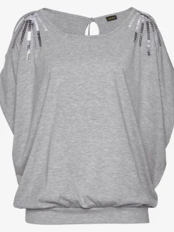 T-shirt de plage avec décolleté arrondi et fentes aux manches