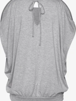 T-shirt de plage avec décolleté arrondi et fentes aux manches