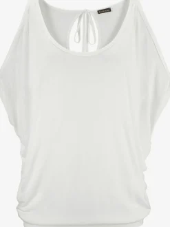 T-shirt de plage à encolure ronde avec fentes aux manches