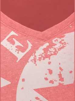 T-shirt de plage en V avec imprimé graphique sur le devant