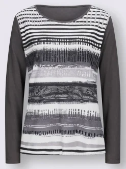 T-shirt doux à manches longues avec motif graphique unique