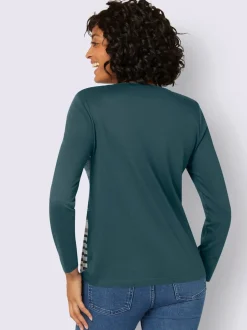 T-shirt doux à manches longues avec motif graphique unique