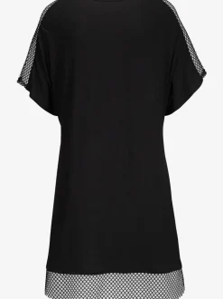 T-shirt à empiècements en résille avec poche poitrine