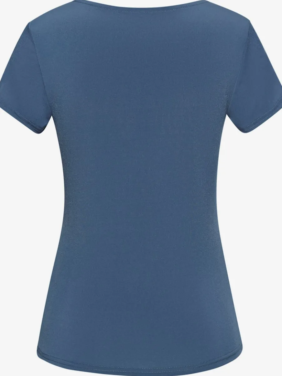 T-shirt à encolure carrée et manches ajustées en matière extensible