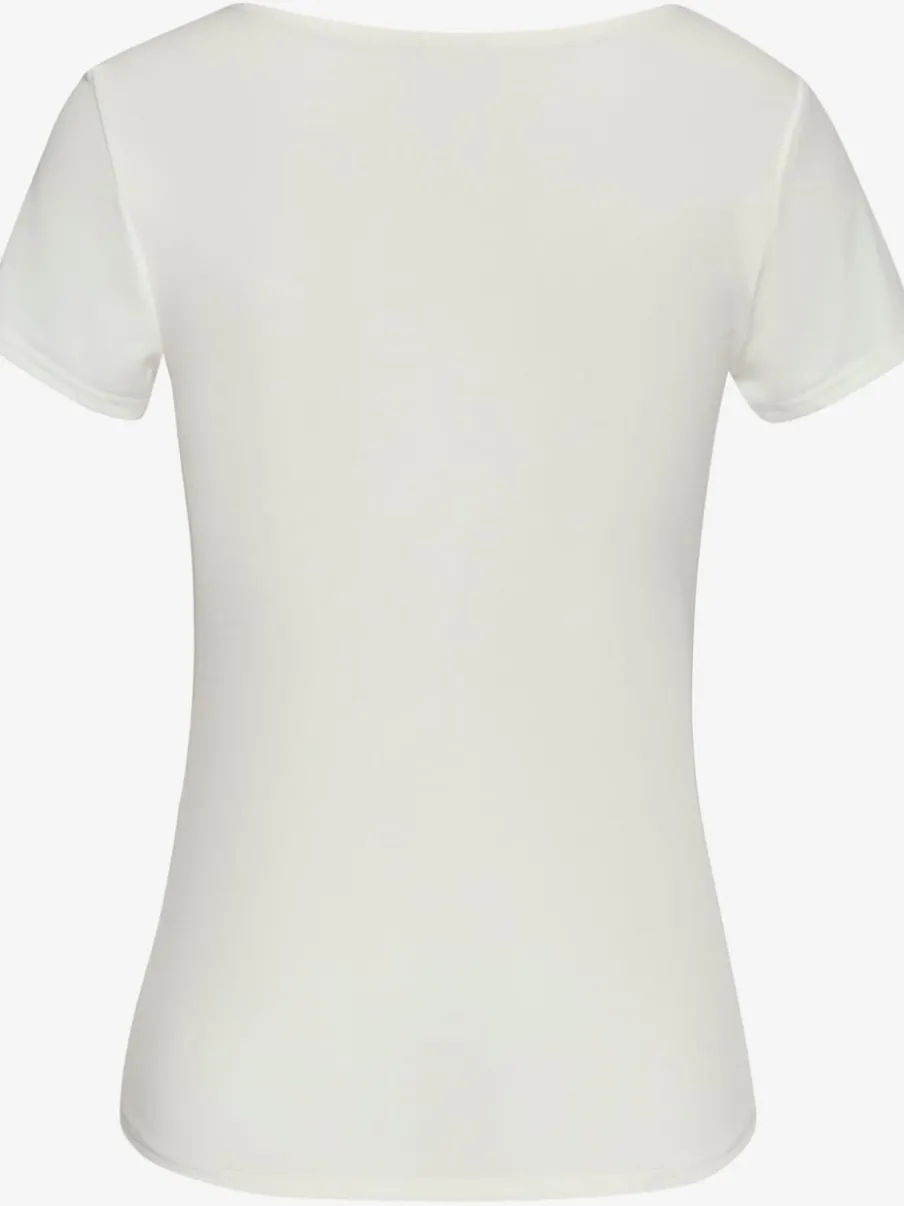 T-shirt à encolure carrée et manches ajustées en matière extensible