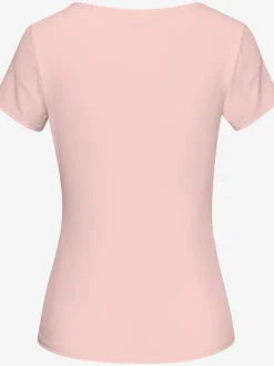 T-shirt à encolure carrée et manches ajustées en matière extensible