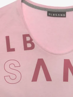 T-shirt à encolure côtelée avec logo imprimé devant